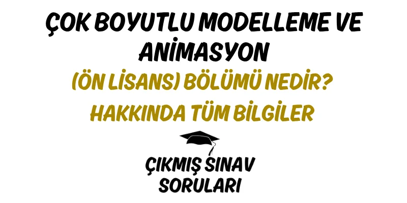 Çok Boyutlu Modelleme ve Animasyon (Ön Lisans) Bölümü Nedir? Hakkında Tüm Bilgiler