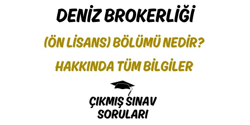 Deniz Brokerliği (Ön Lisans) Bölümü Nedir? Hakkında Tüm Bilgiler