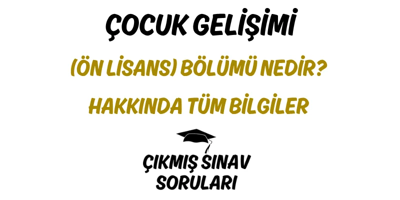 Çocuk Gelişimi (Ön Lisans) Bölümü Nedir? Hakkında Tüm Bilgiler