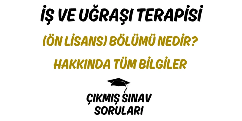 İş ve Uğraşı Terapisi (Ön Lisans) Bölümü Nedir? Hakkında Tüm Bilgiler
