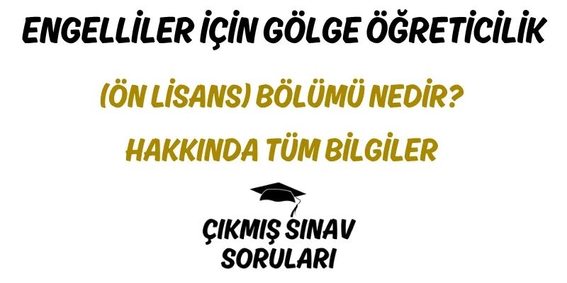 Engelliler İçin Gölge Öğreticilik (Ön Lisans) Bölümü Nedir? Hakkında Tüm Bilgiler
