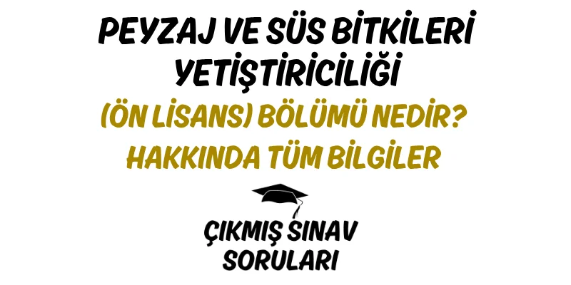 Peyzaj ve Süs Bitkileri Yetiştiriciliği (Ön Lisans) Bölümü Nedir? Hakkında Tüm Bilgiler