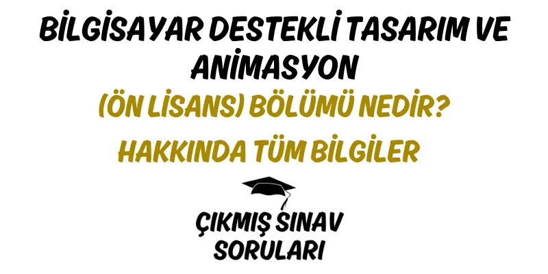 Bilgisayar Destekli Tasarım ve Animasyon (Ön Lisans) Bölümü Nedir? Hakkında Tüm Bilgiler